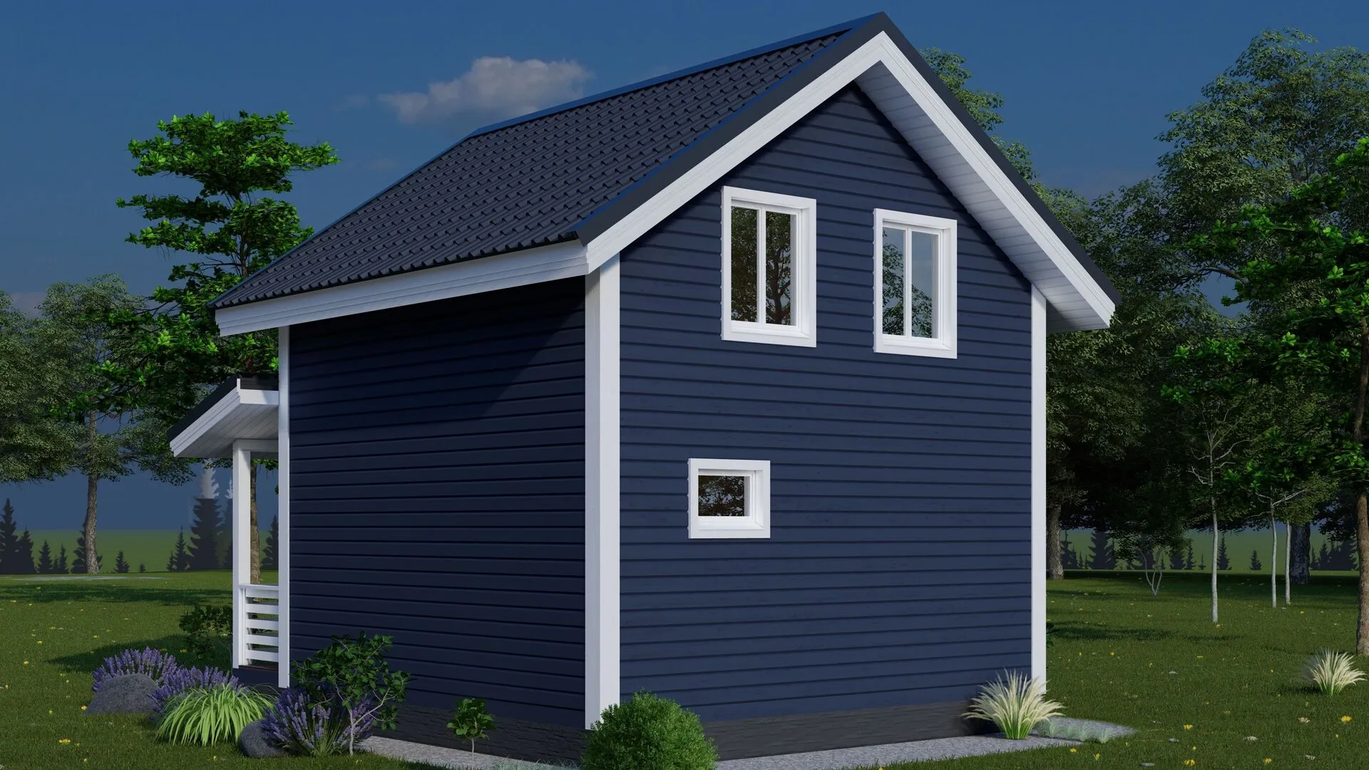 Каркасный дом 6,0х6,0м КД-49