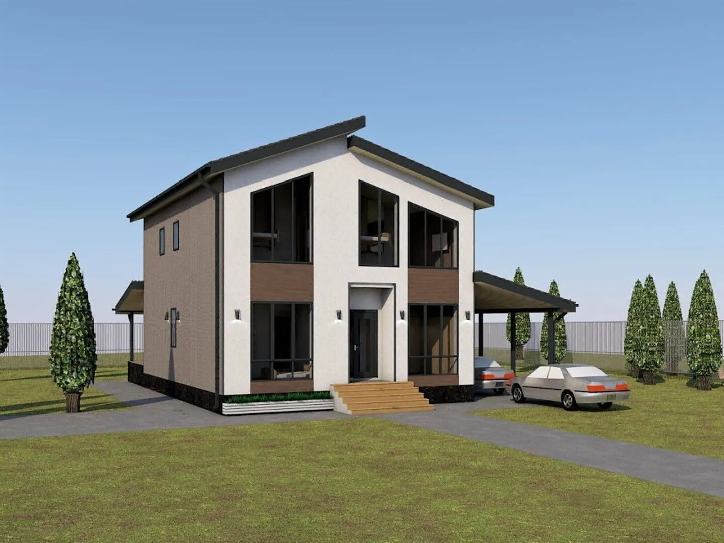 Двухэтажный дом КОМФОРТ 250 С БАННЫМ КОМПЛЕКСОМ