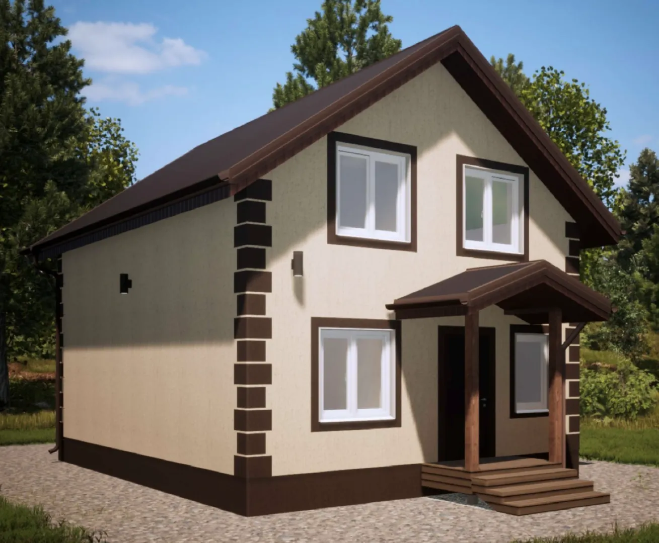 Двухэтажный дом из газобетона 