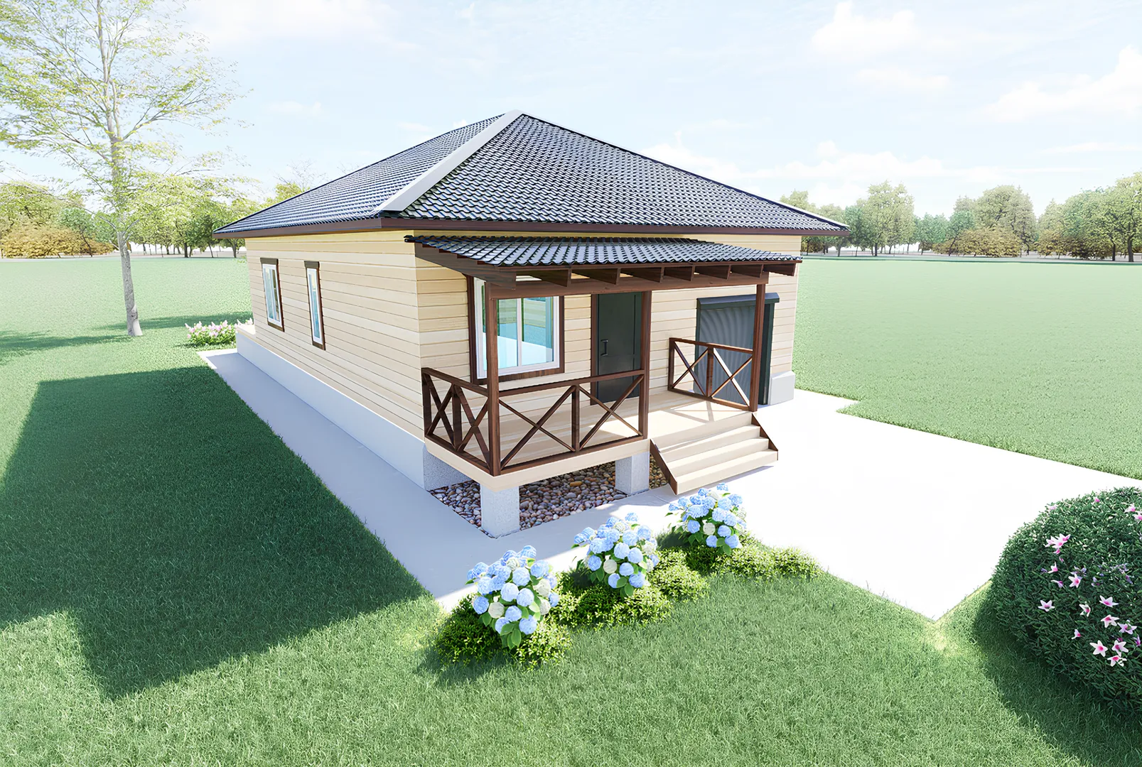 Дом из бруса с гаражом