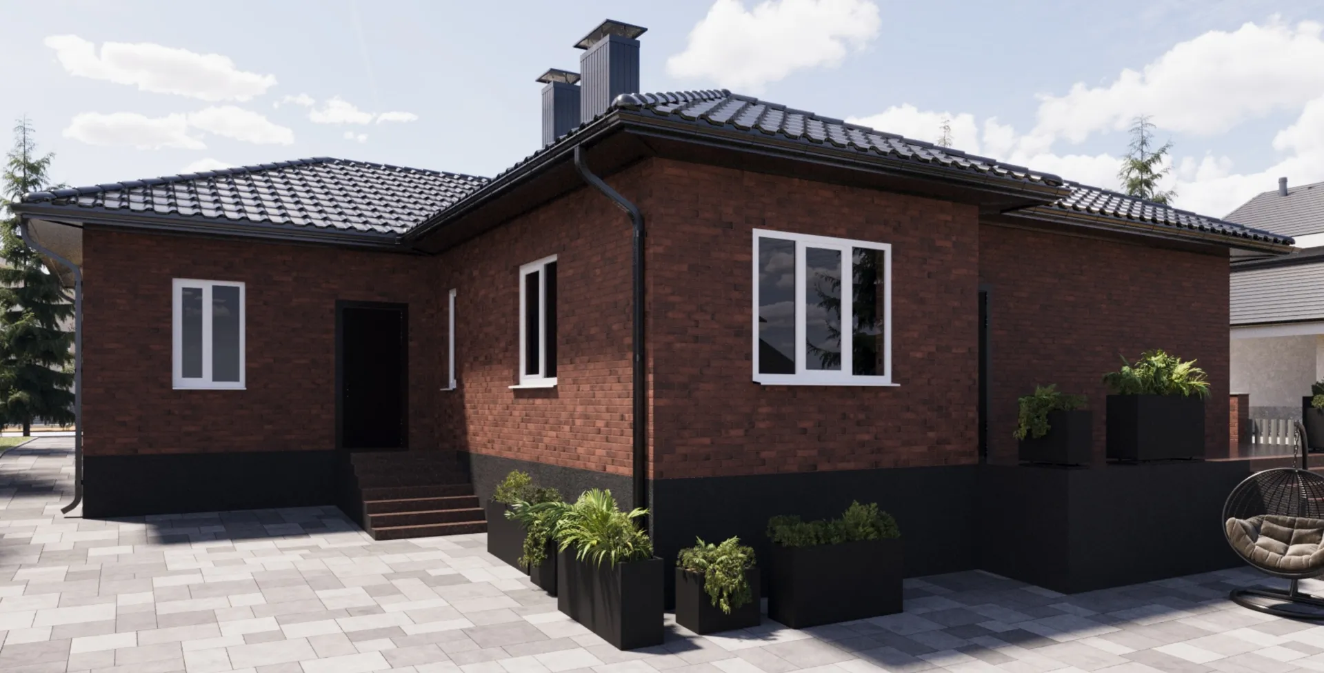 Одноэтажный дом с гаражом МА-181