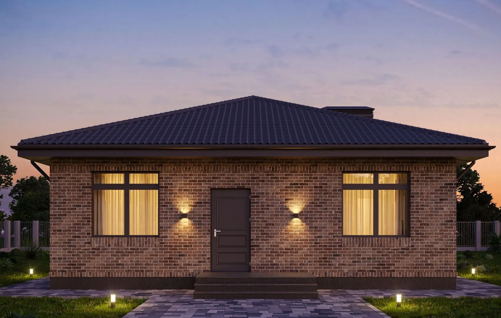 Одноэтажный дом БРАИТ-96К