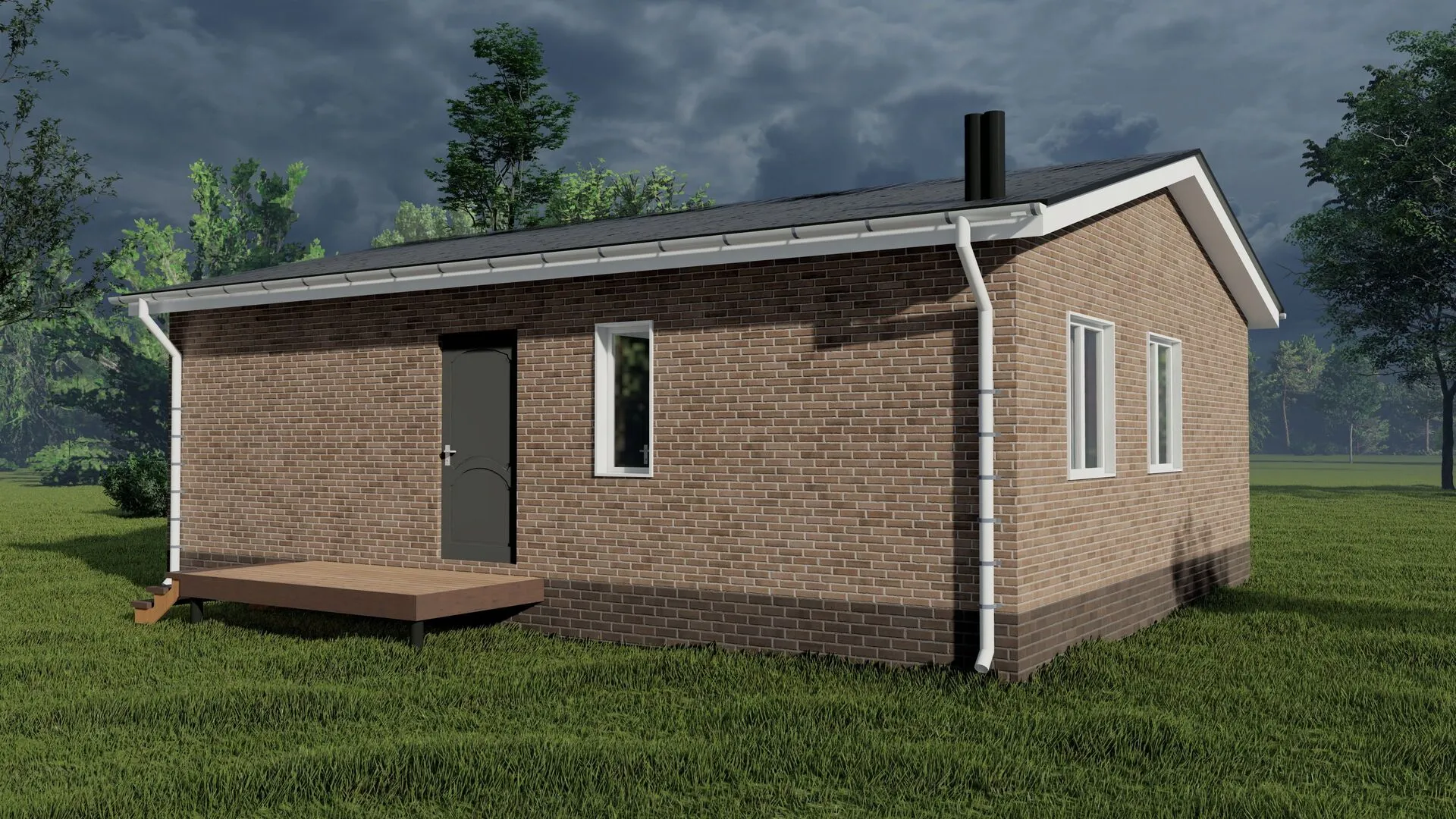 Одноэтажный дом из СИП панелей 