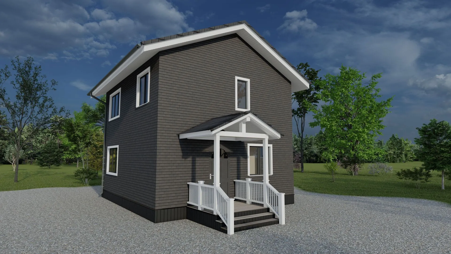 Двухэтажный дом из СИП панелей 