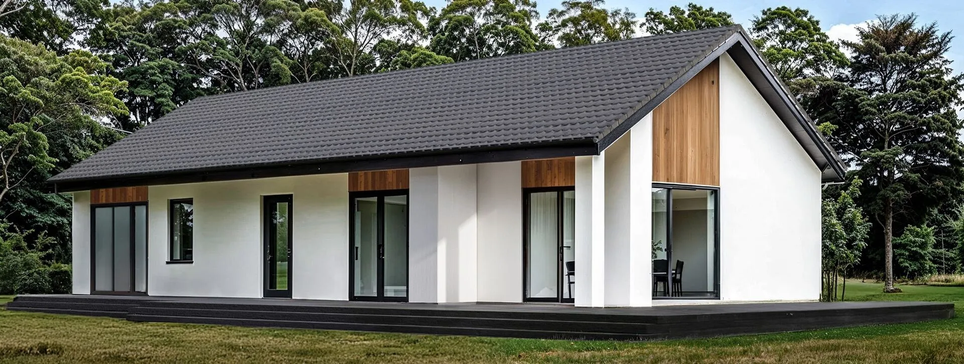 Одноэтажный газобетонный дом в скандинавском стиле 