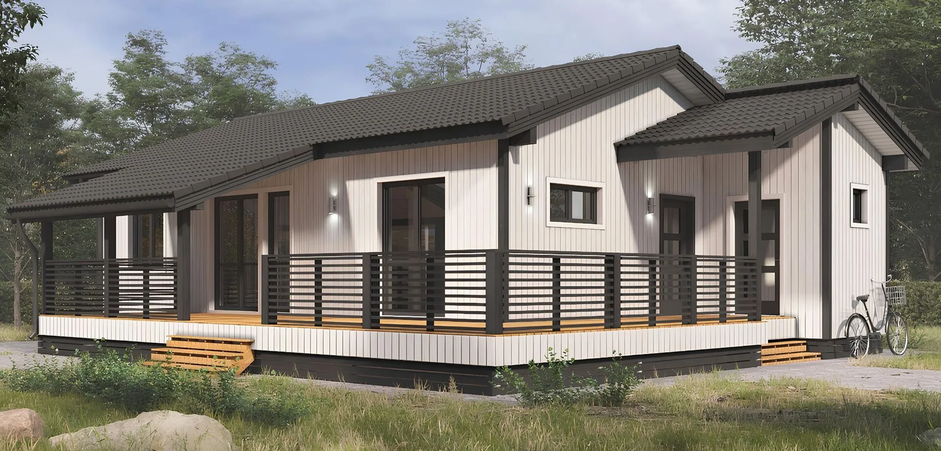 Одноэтажный дом Сканди Валдай 130 ВМ