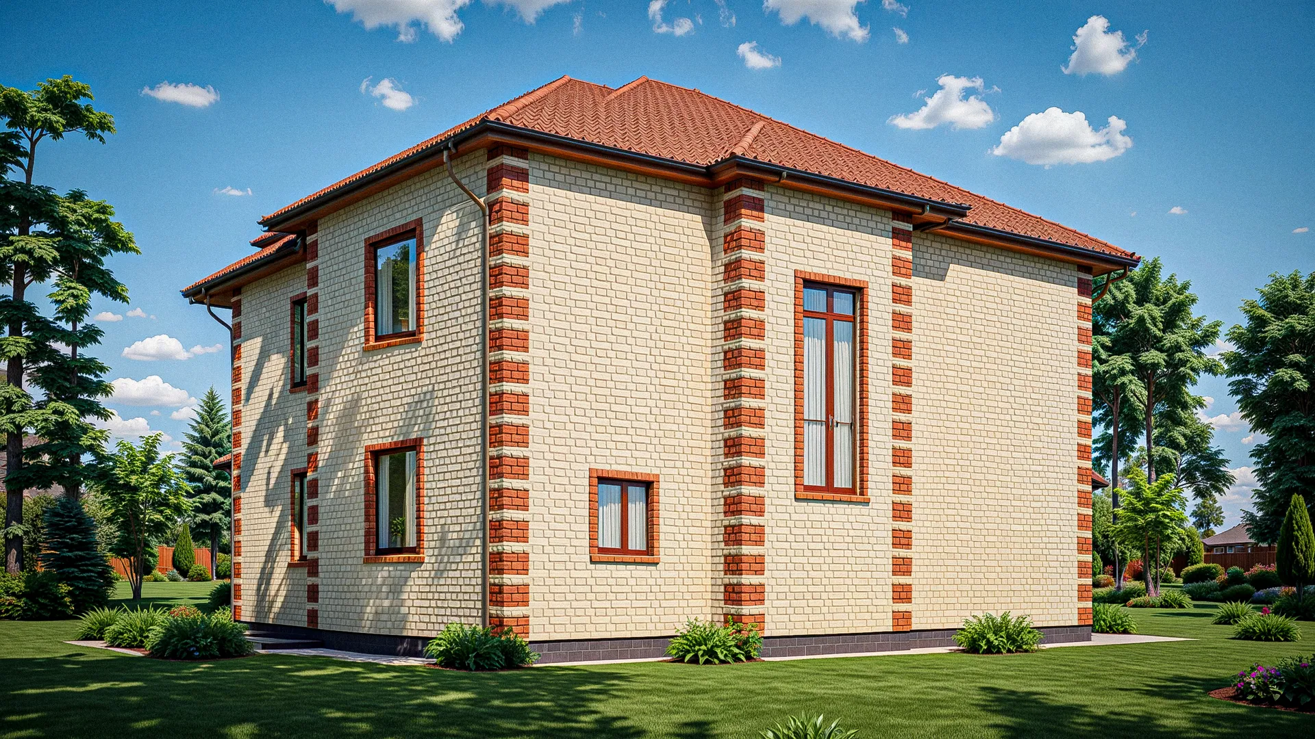 Газобетонный дом облицованный кирпичом [к 199]