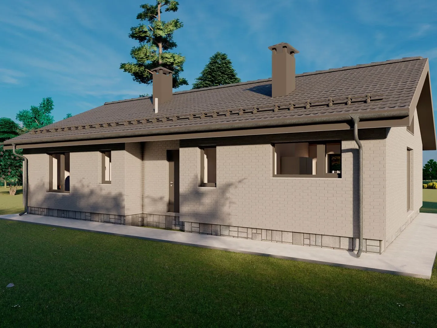 Одноэтажный дом из кирпича Family - 100