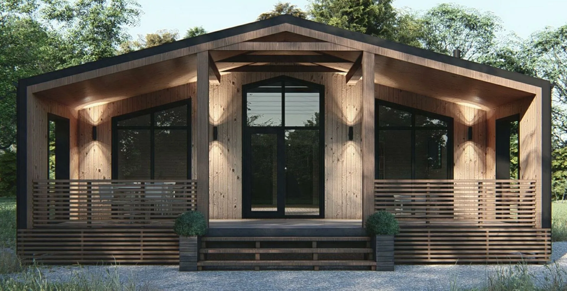 Каркасный дом 9,6х19 м