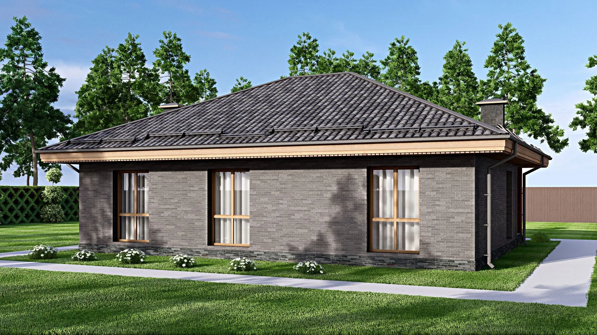 Одноэтажный дом F-7874