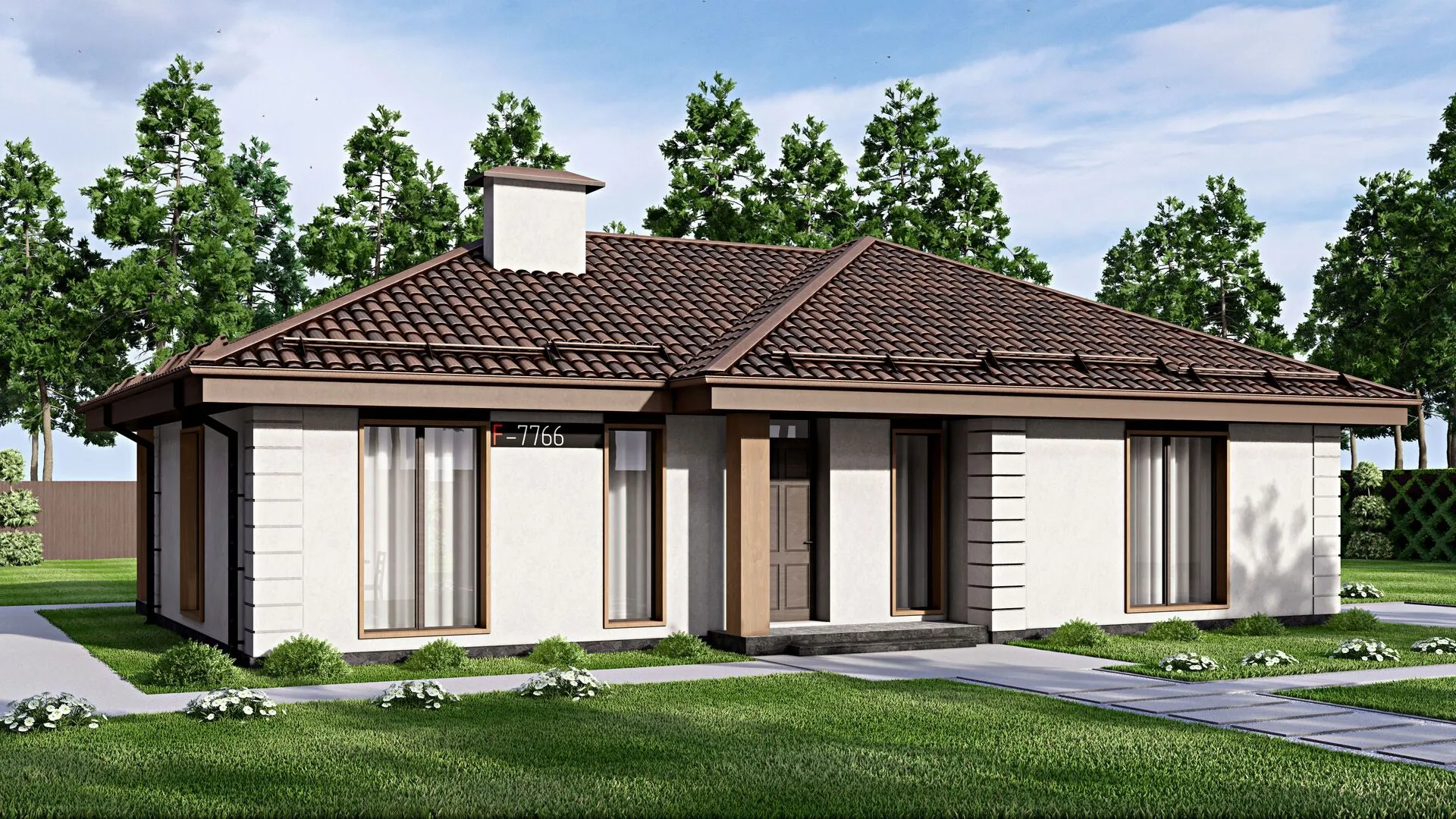 Одноэтажный дом F-7766