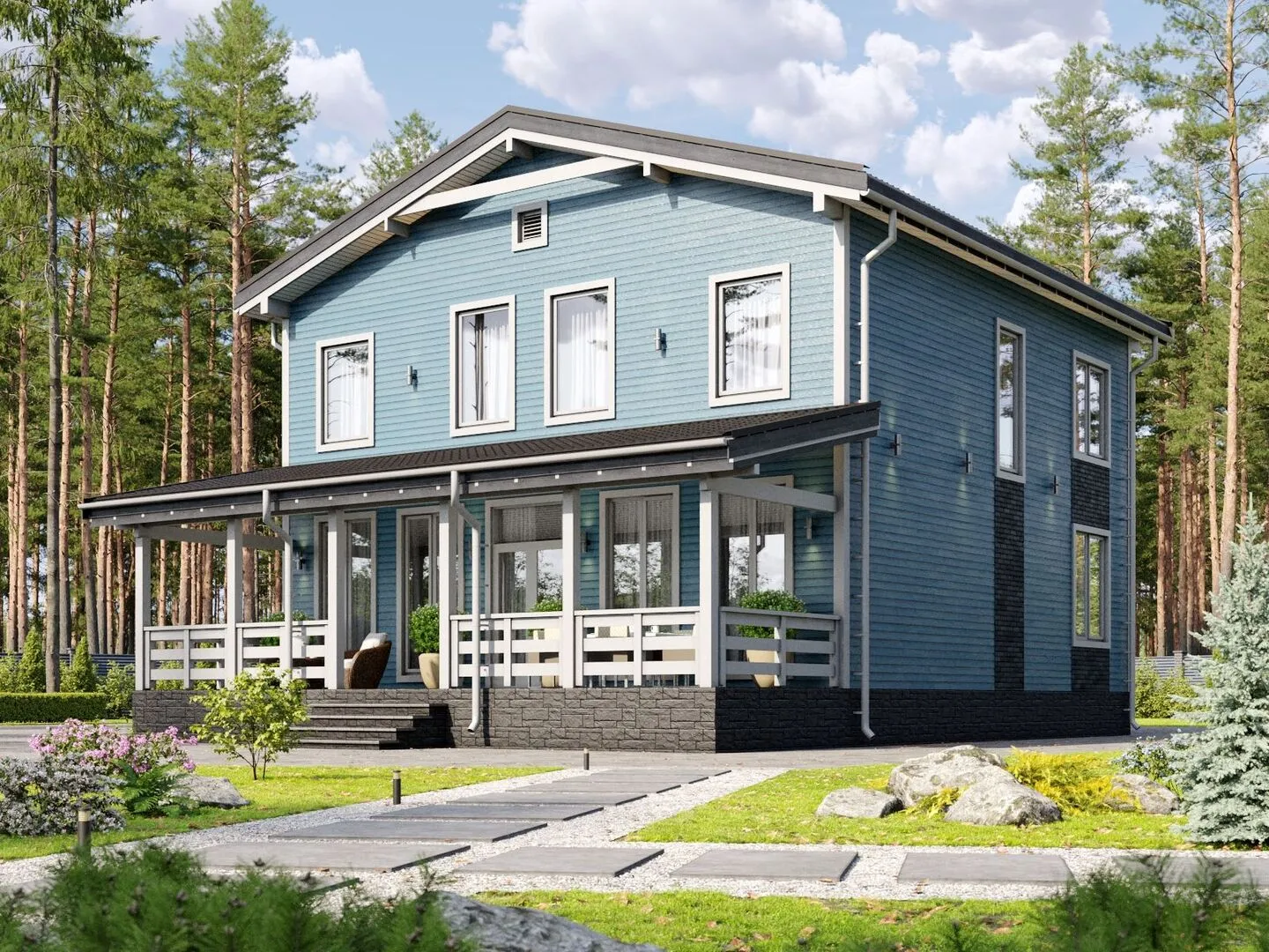 Двухэтажный загородный дом «Цюрих»