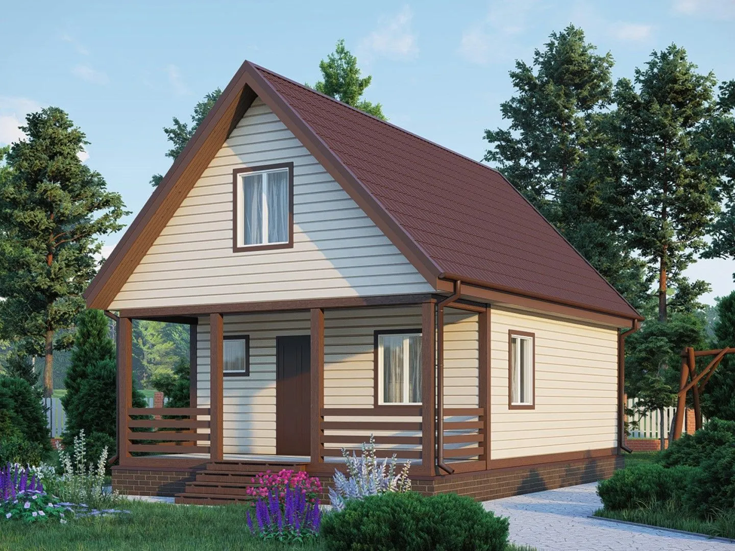 Карканый, двухэтажный дом с мансардой 