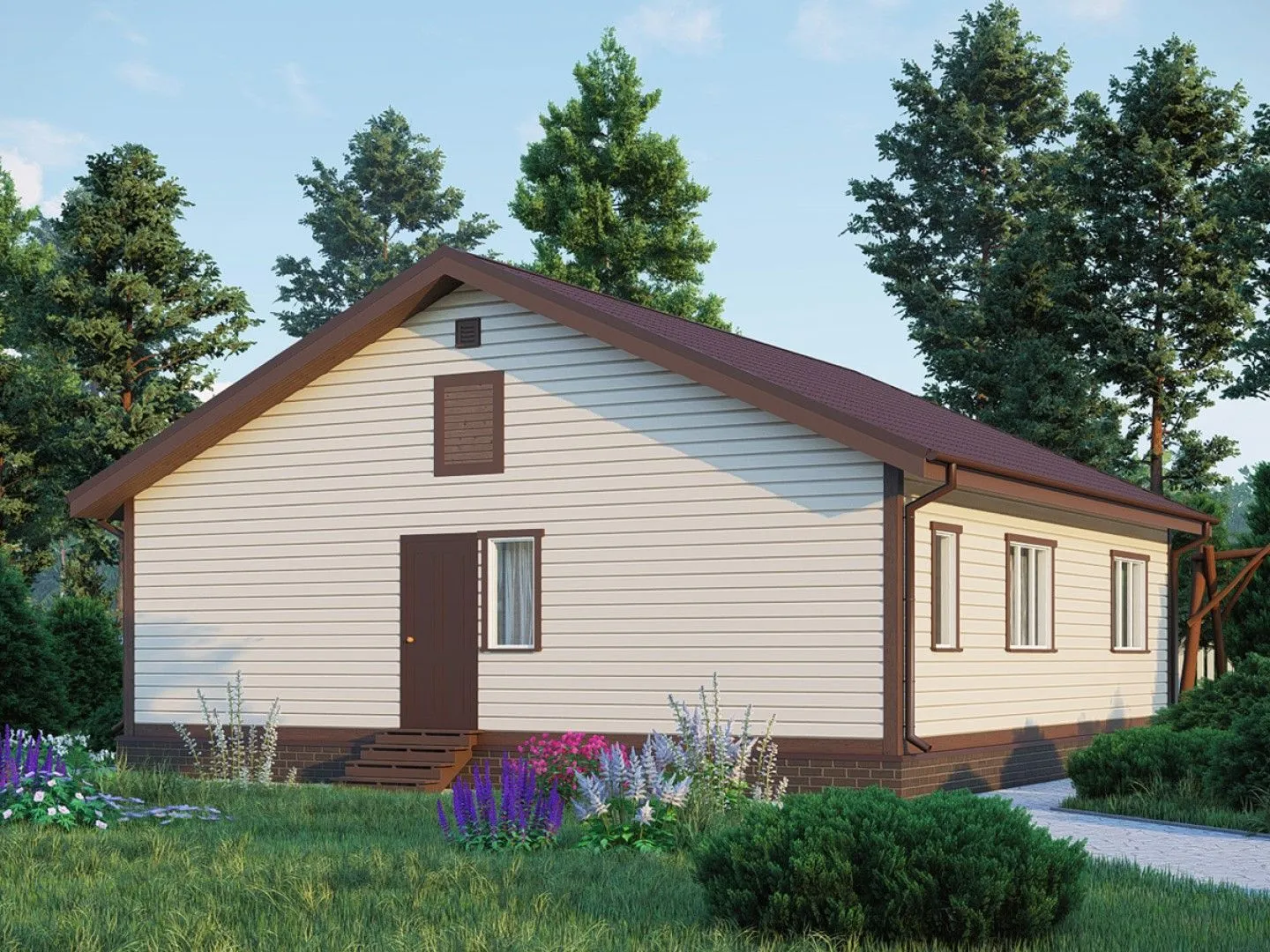 Каркасный, одноэтажный дом 