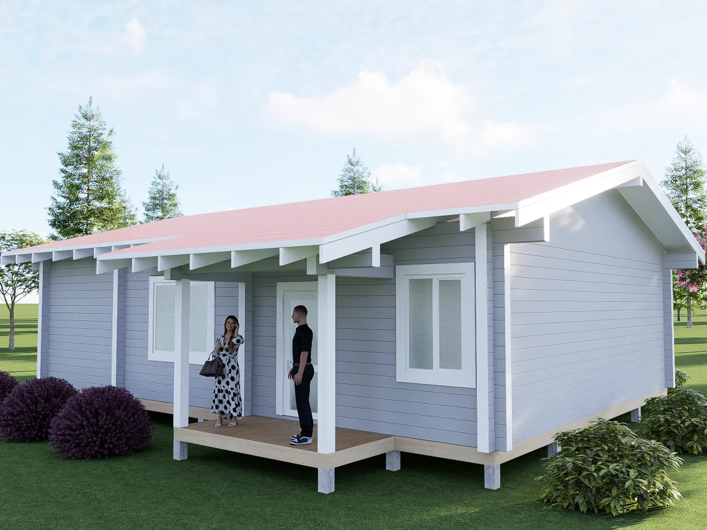 Дом из клееного бруса по проекту БД-112/3