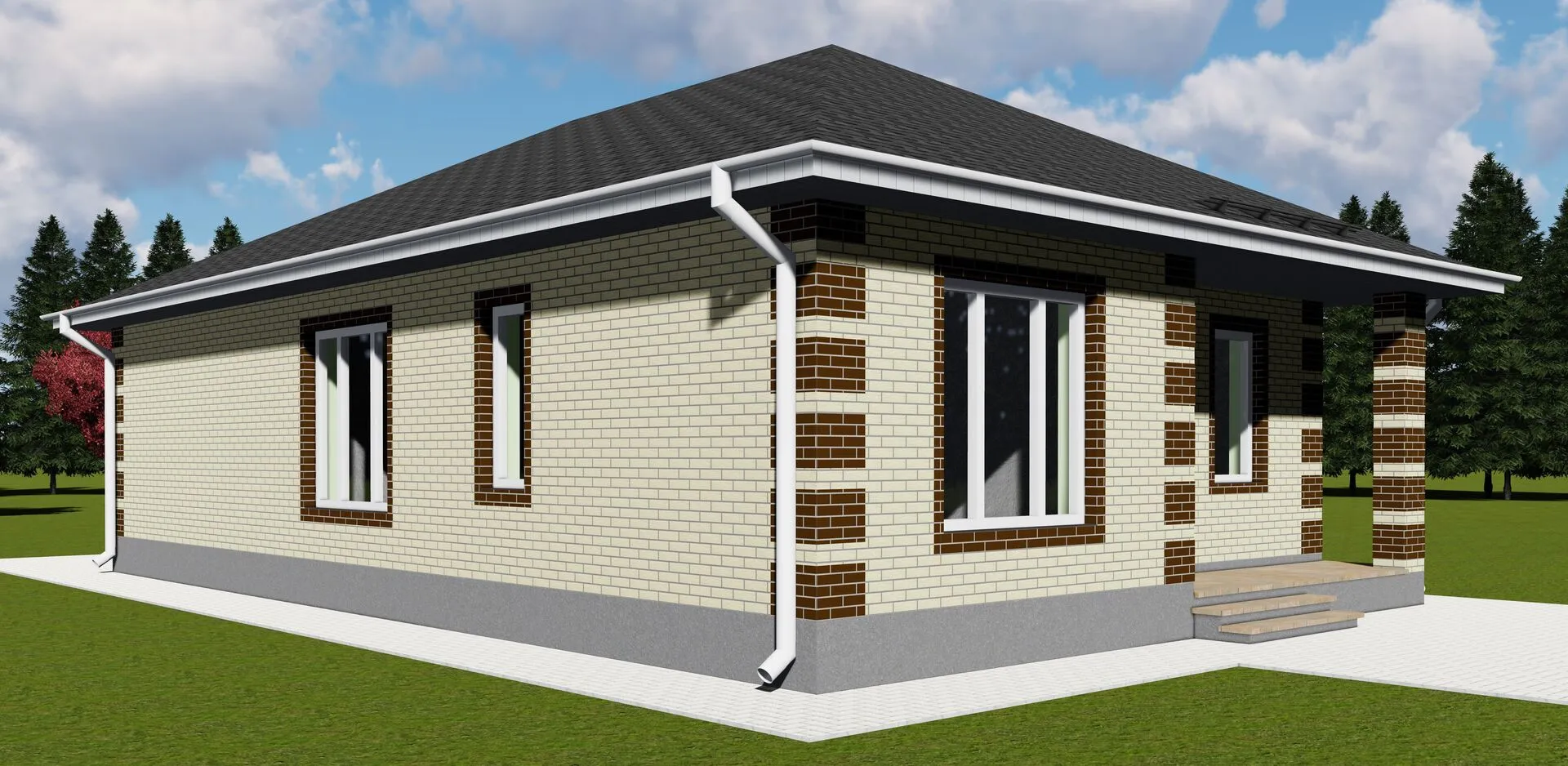 Одноэтажный коттедж КС 039