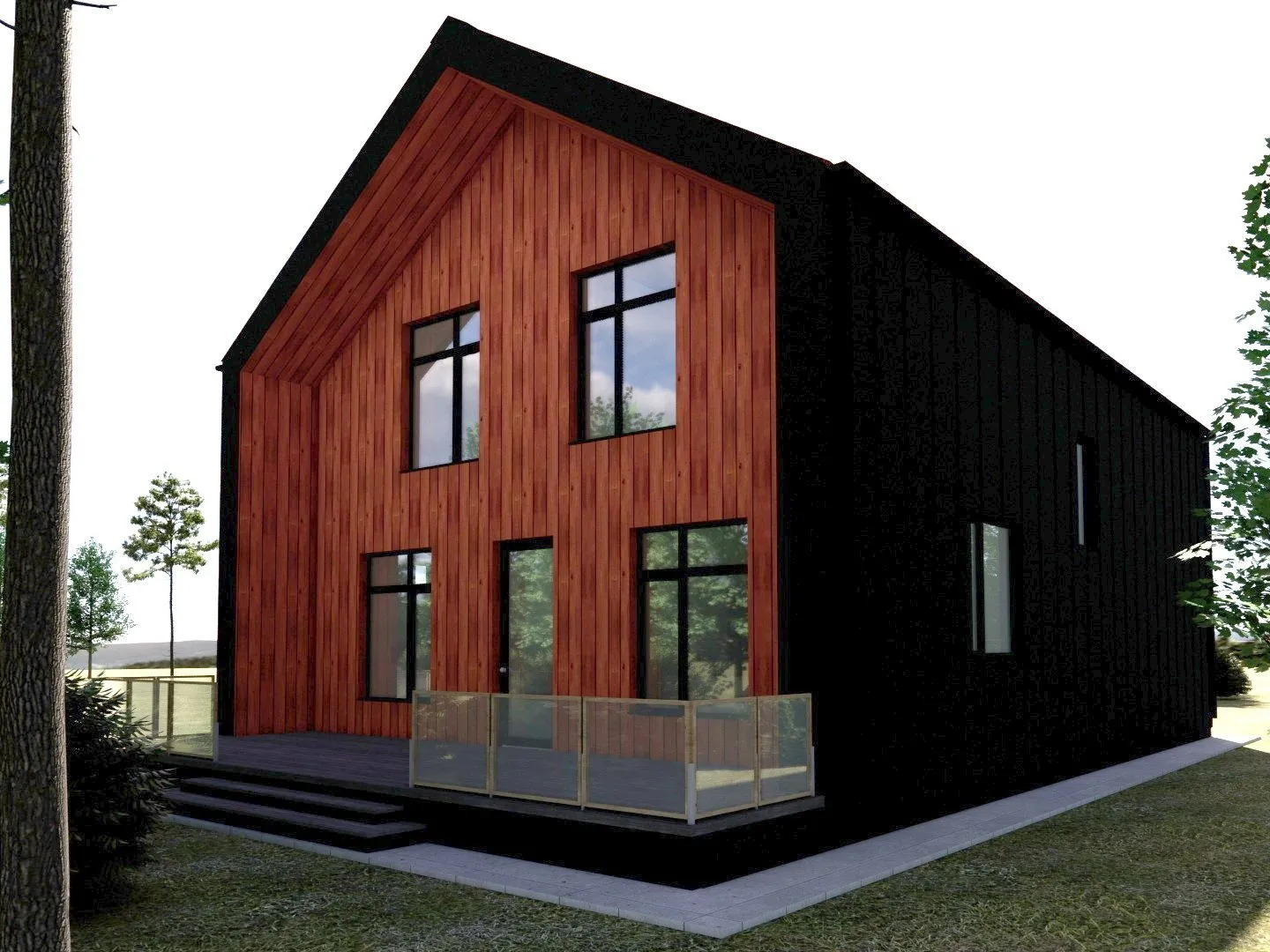 Двухэтажный дом в стиле Барнхаус Домодедово М297