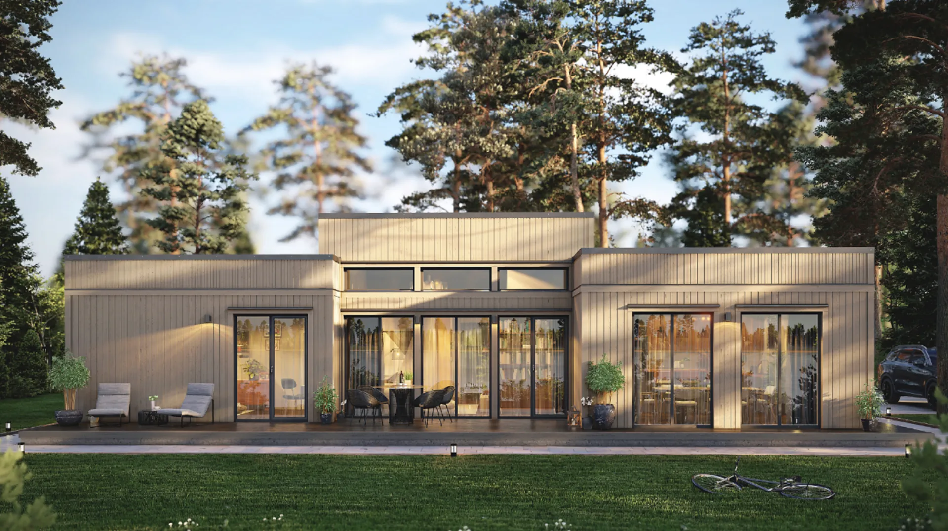 Одноэтажный дом Дания 140