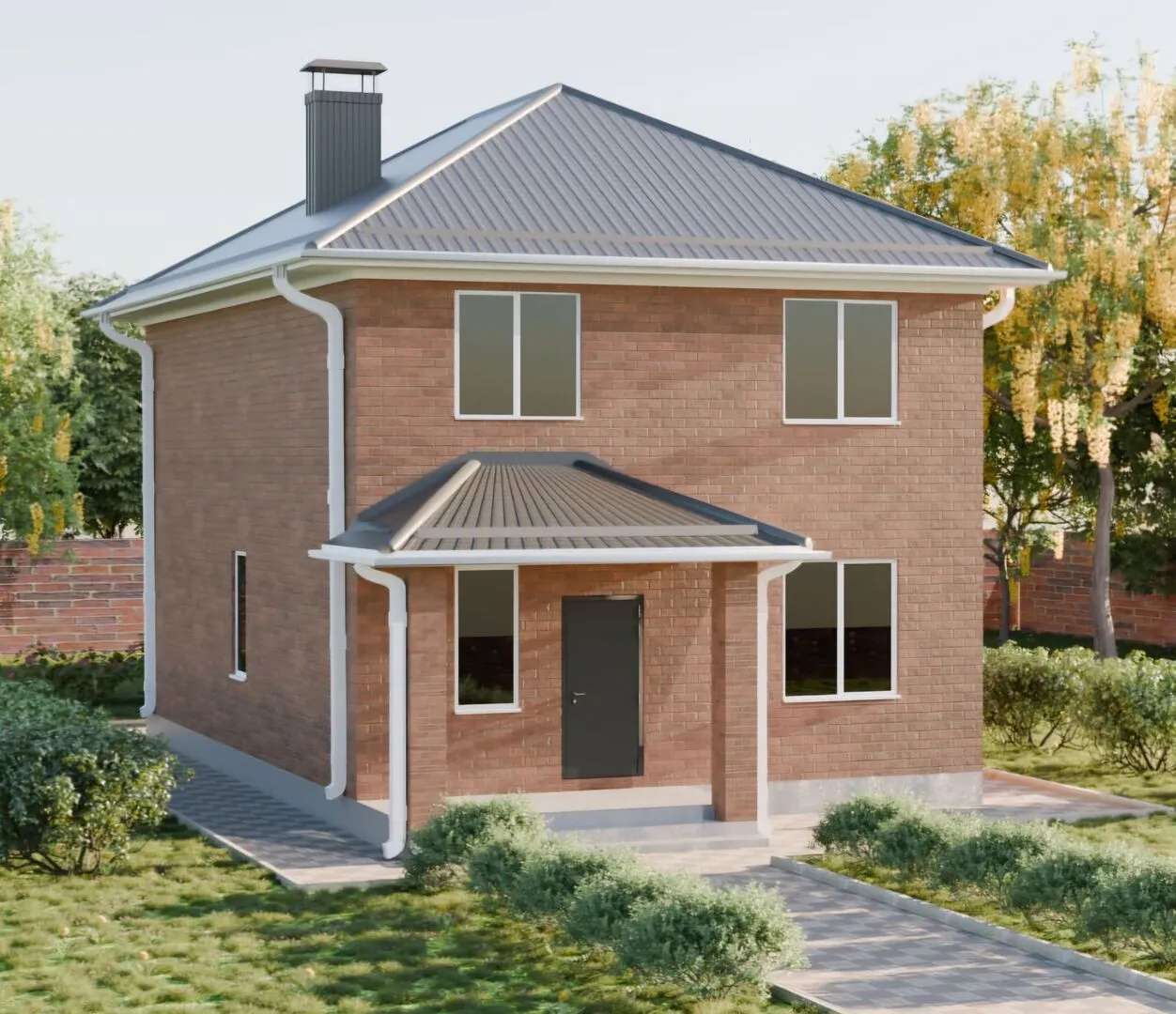 Загородный двухэтажный коттедж БР-6