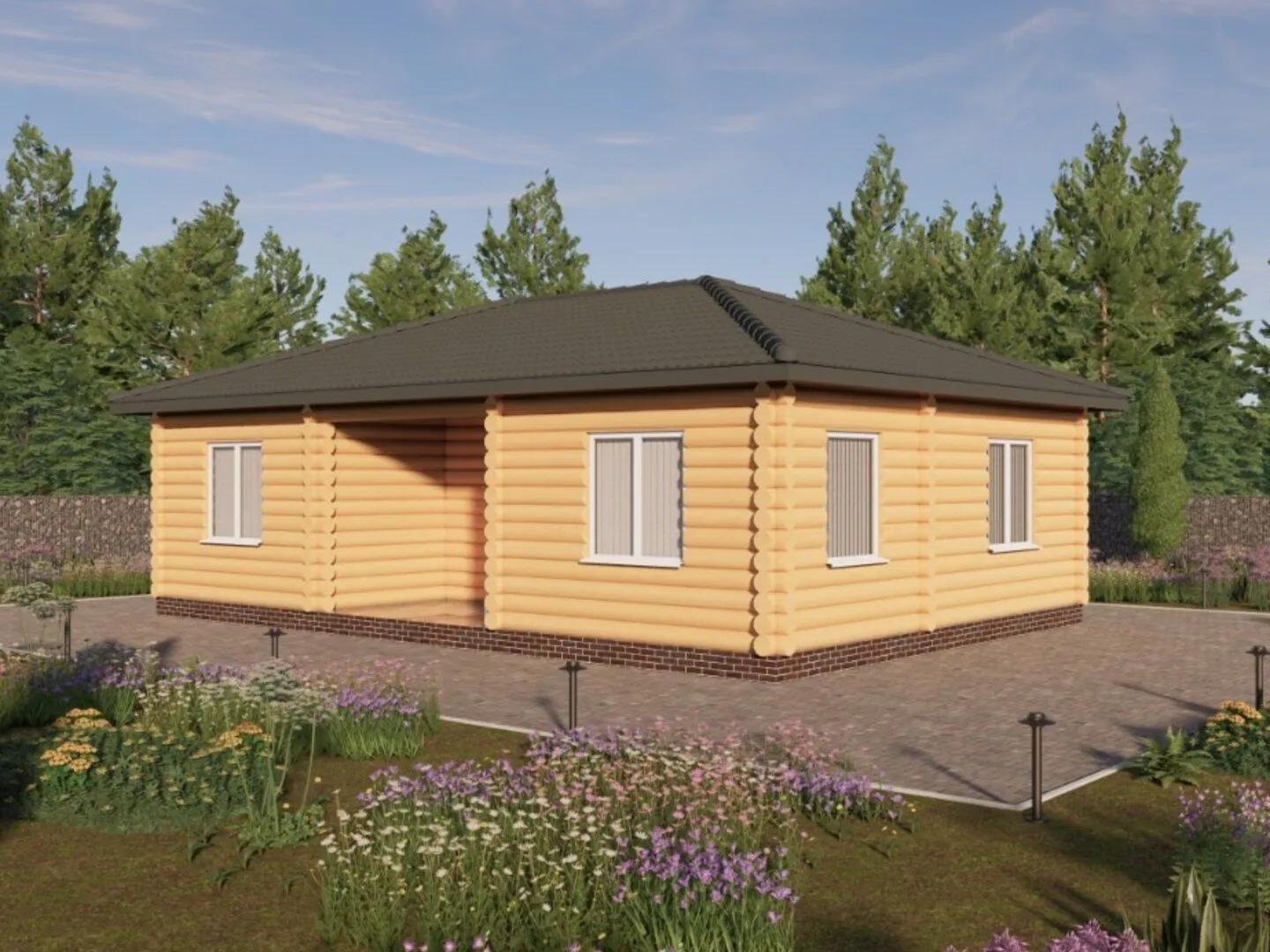 Одноэтажный жилой дом Пан 78 кв.м.