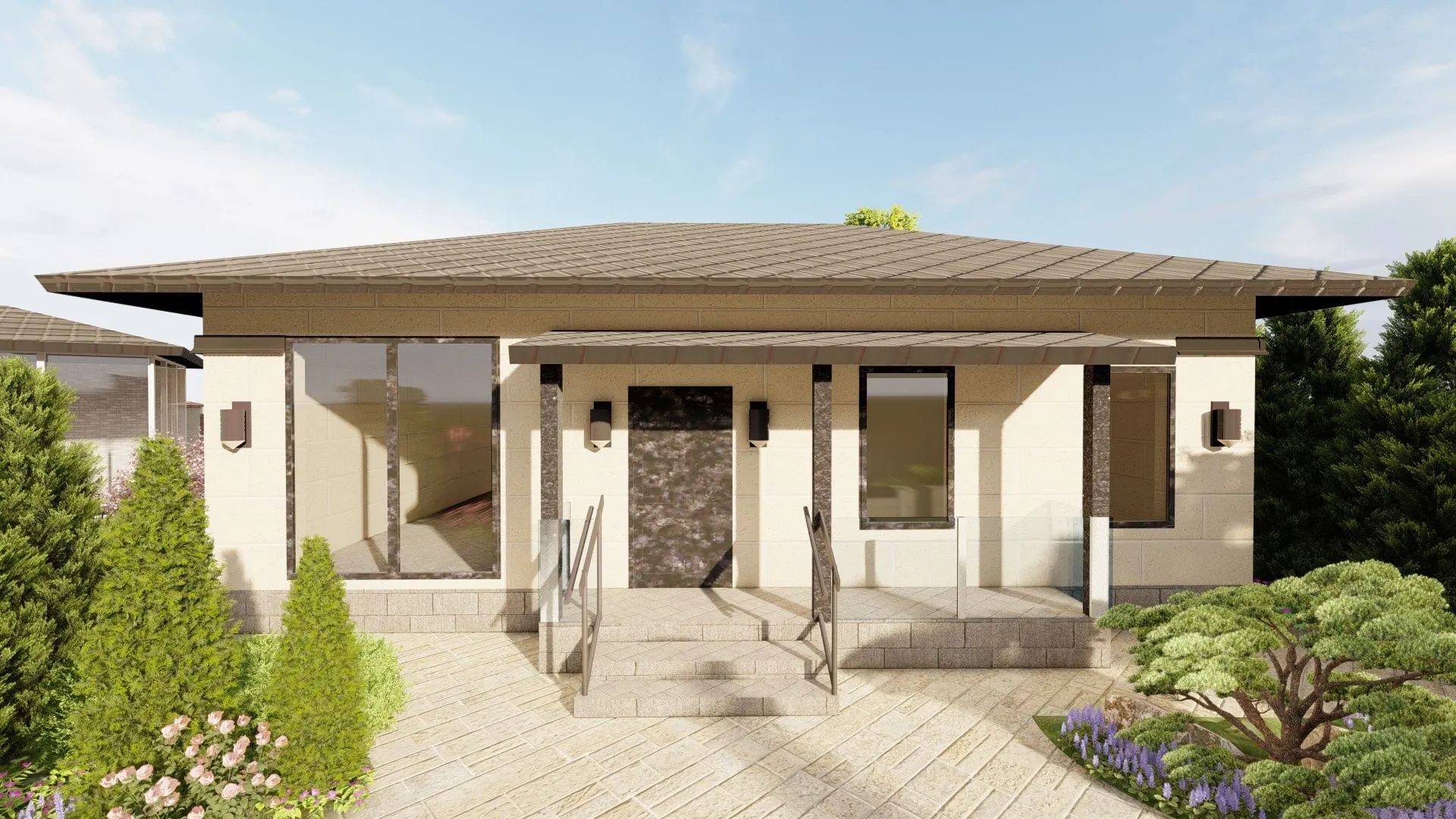 Одноэтажный Жилой дом с террасой