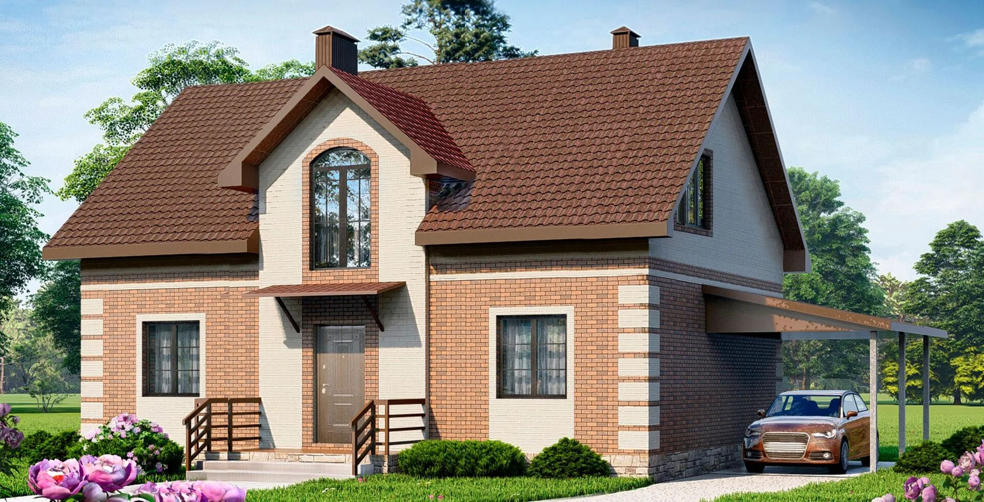 Проект мансардного дом №7