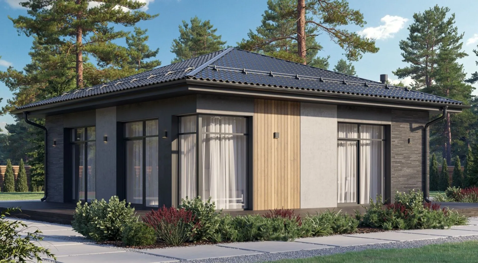 Одноэтажный дом линейки 