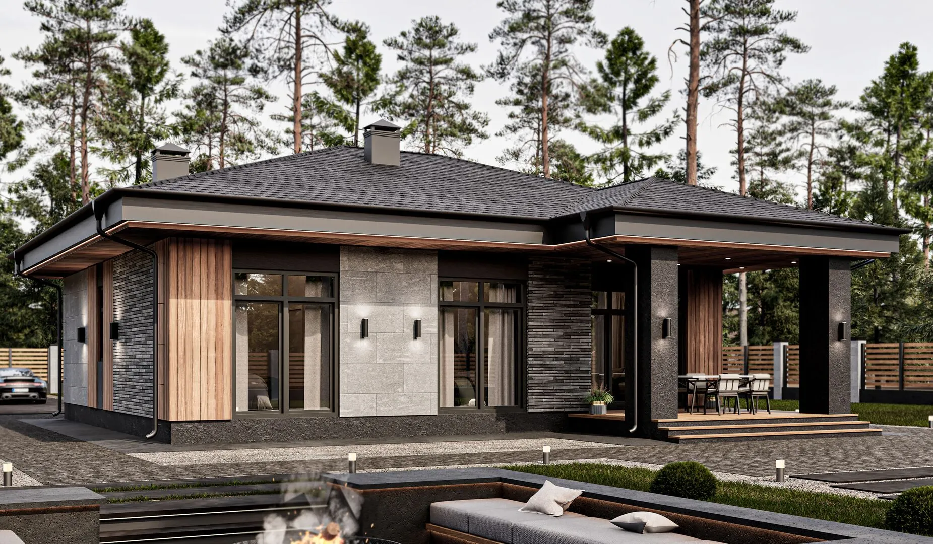 Одноэтажный дом от компании UNIT серии Премиум 101 TK