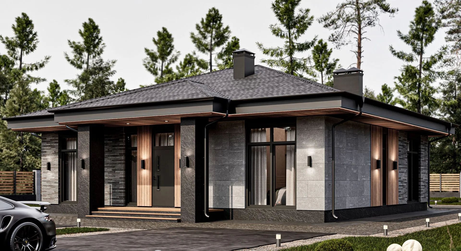 Одноэтажный дом от компании UNIT серии Премиум 124 TK