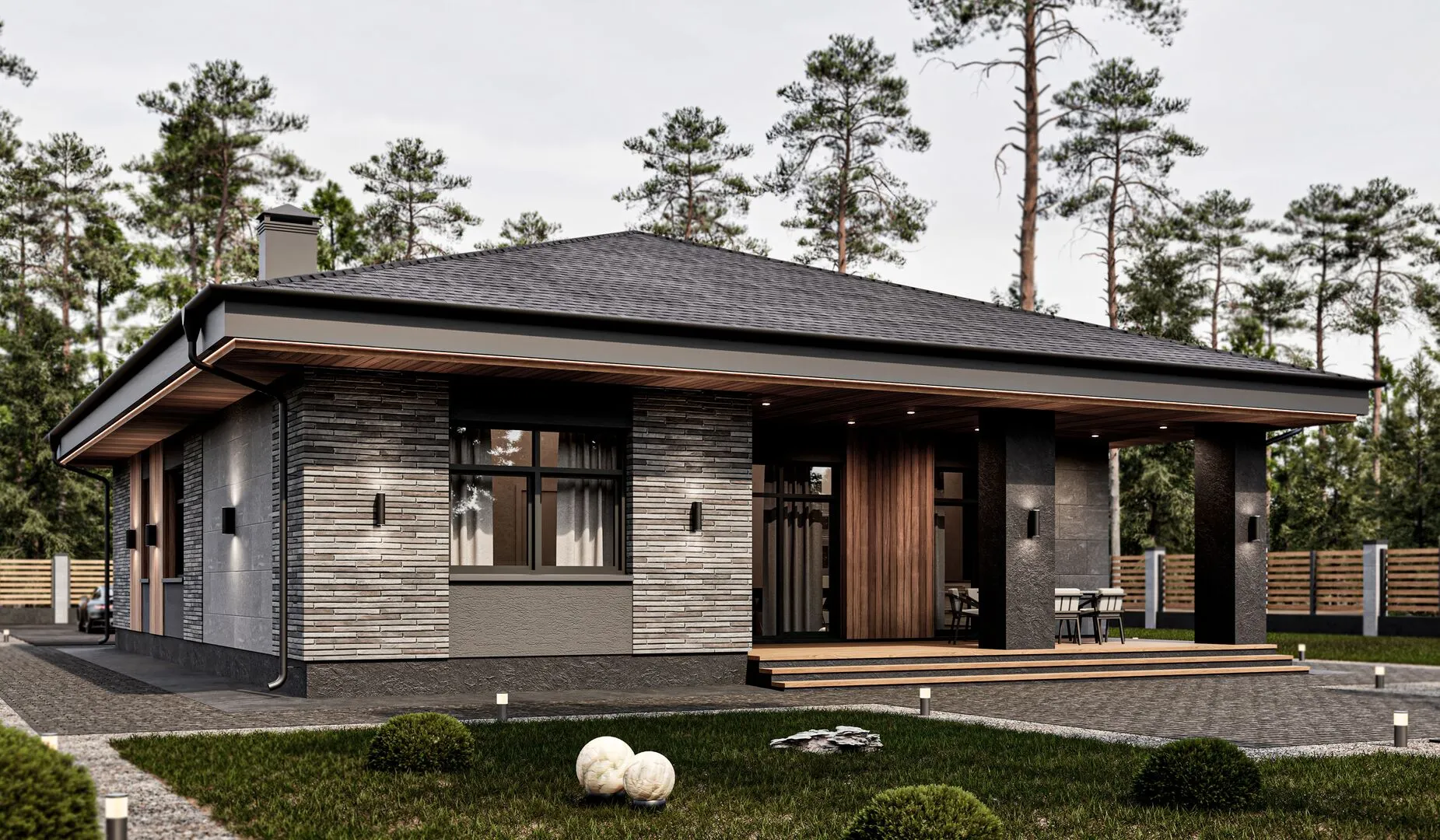 Одноэтажный дом от компании UNIT серии Премиум 141 TK