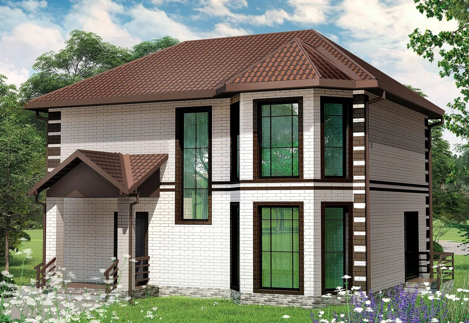 Проект двухэтажного дома №12