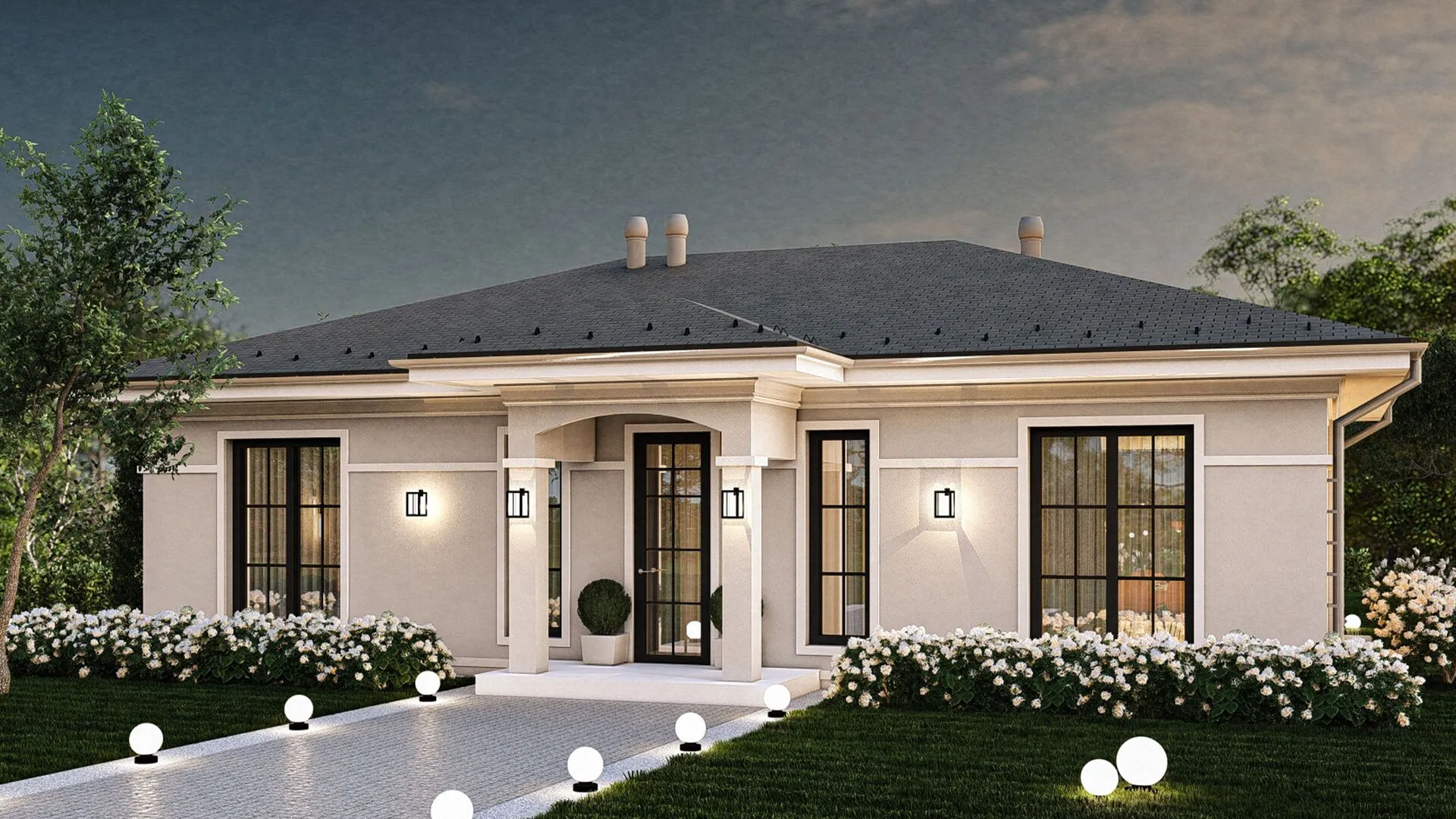 Одноэтажный дом от компании UNIT серии Классика 96 ТК