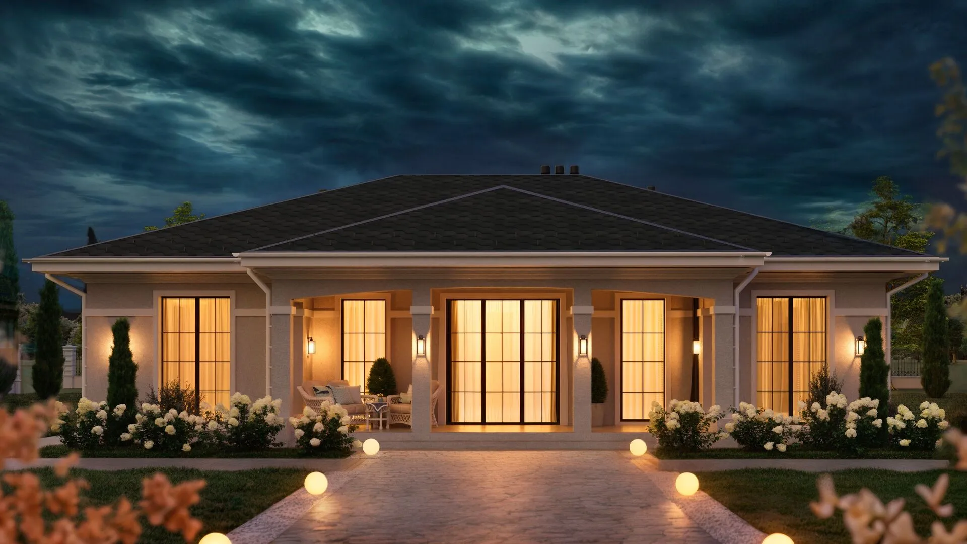 Одноэтажный дом от компании UNIT серии Классика 146 ТК