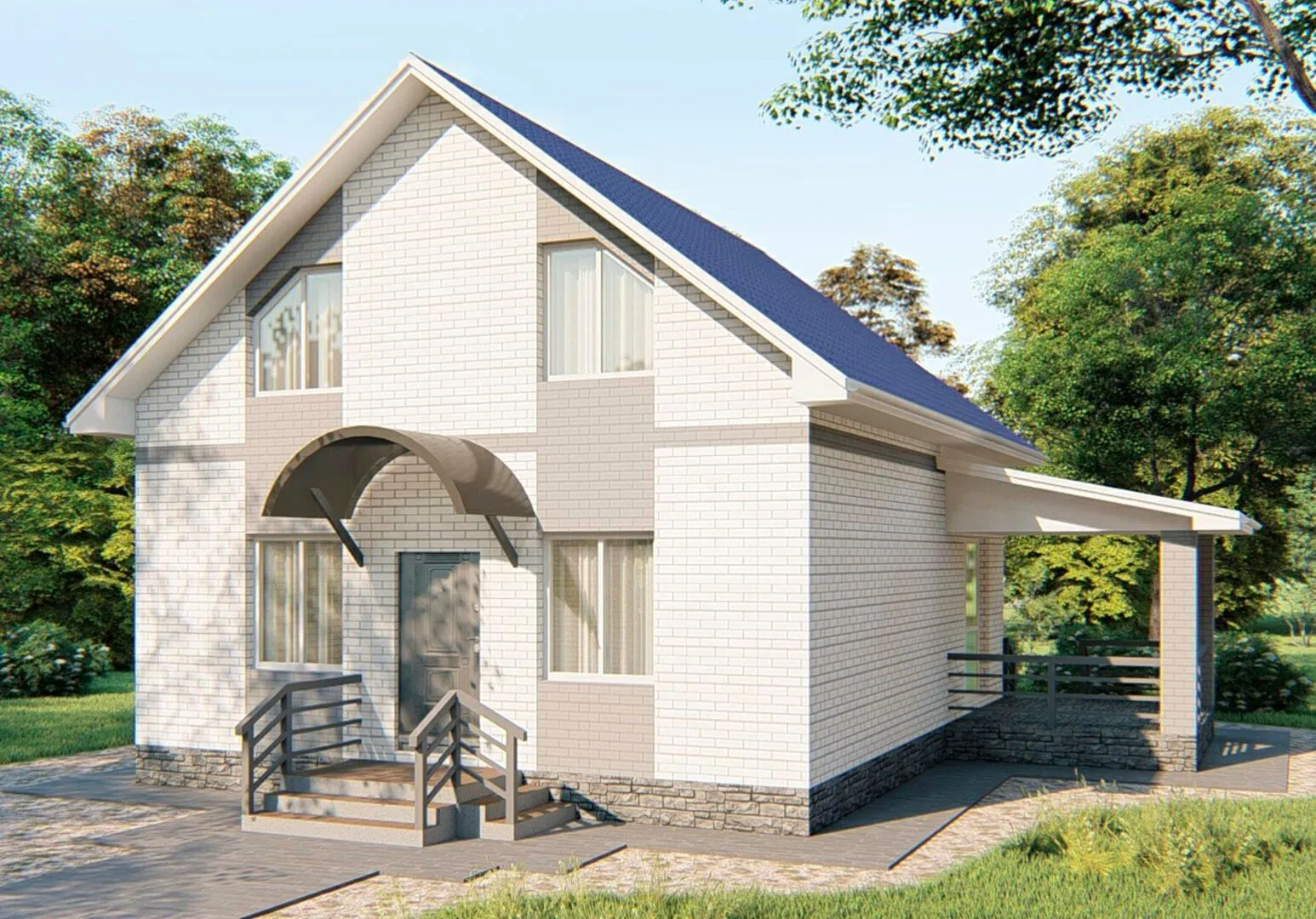 Проект мансардного дома №14