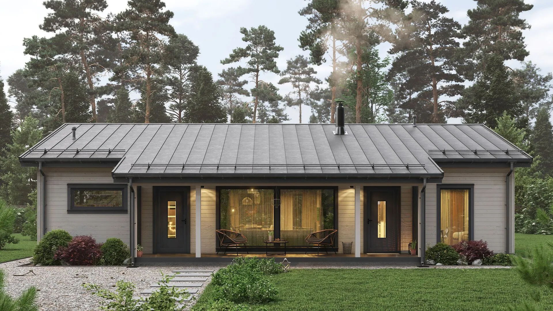 Одноэтажный дом Финляндия 110