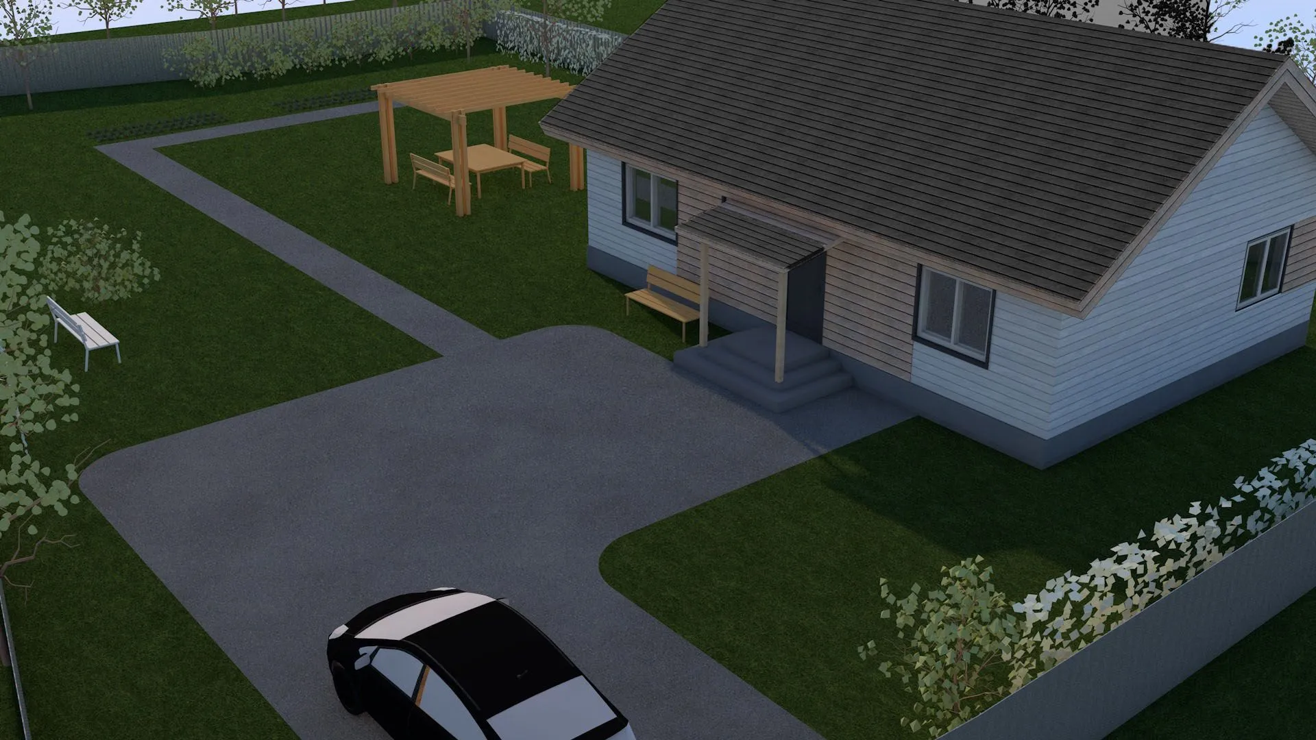 Одноэтажный жилой дом 