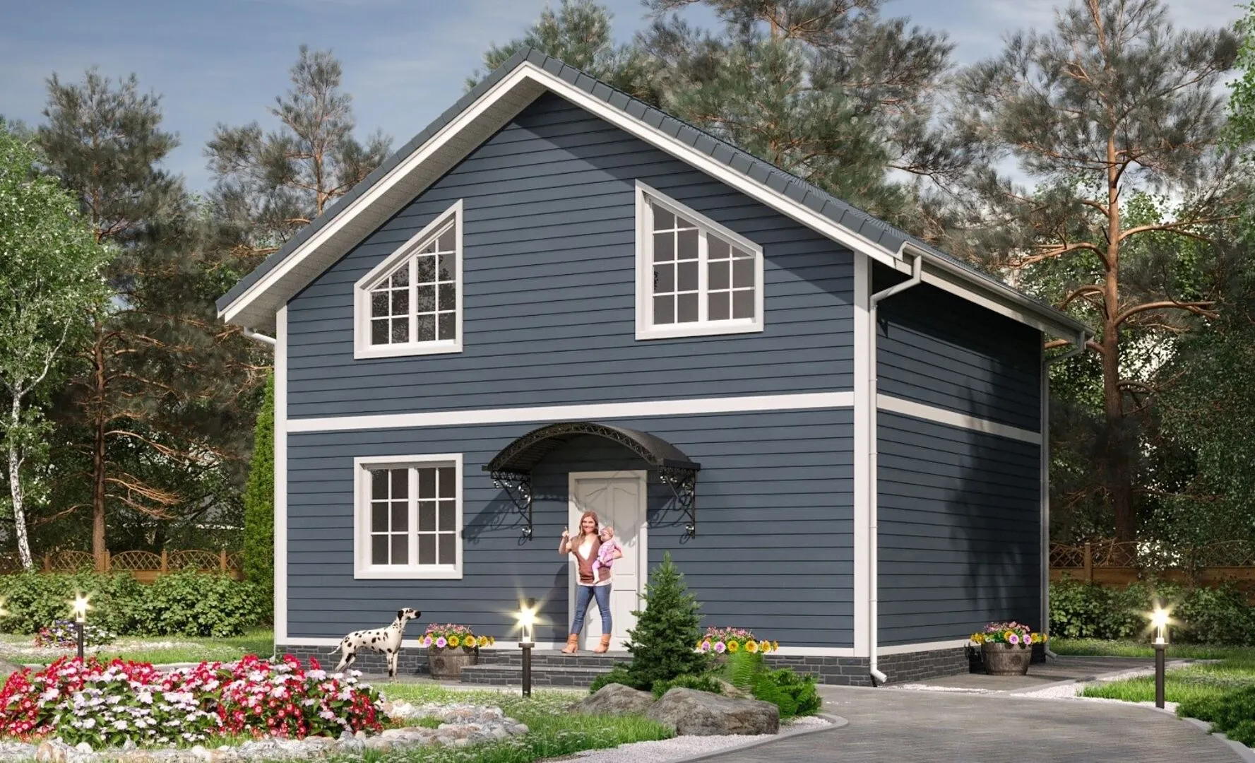 Проект одноэтажного дома с мансардным этажом «Джеймс»