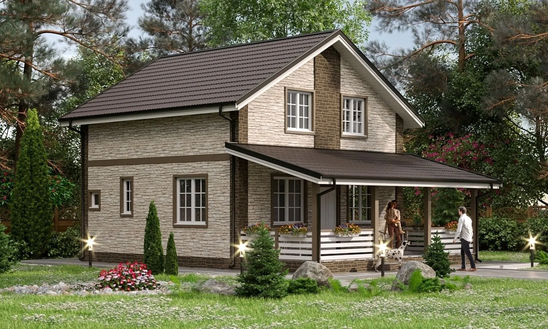 Проект одноэтажного дома с мансардным этажом «Гамильтон