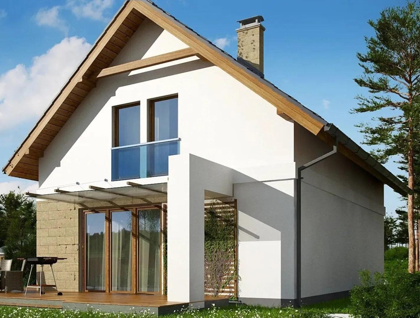 Частный двухэтажный дом с мансардой S3-103 (Z177)