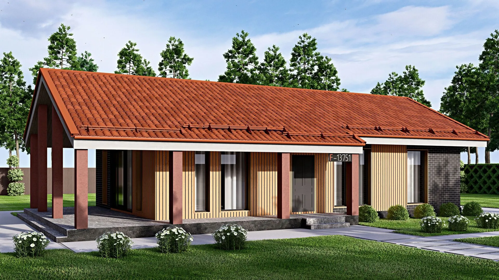 Одноэтажный дом F-13751