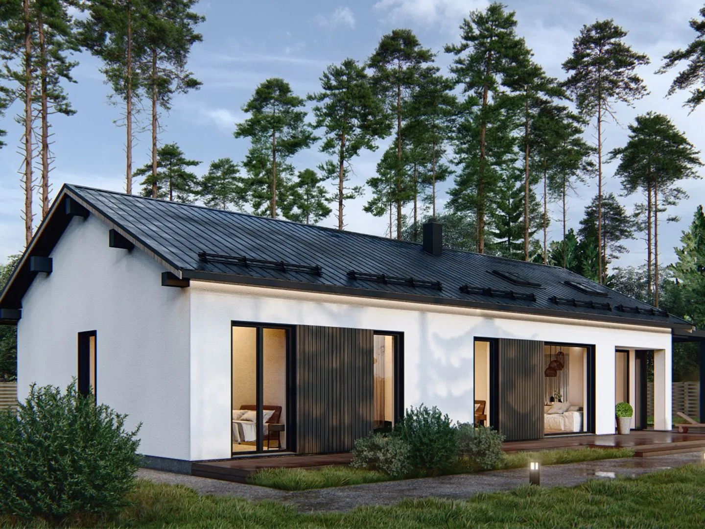 Одноэтажный дом в скандинавском стиле 