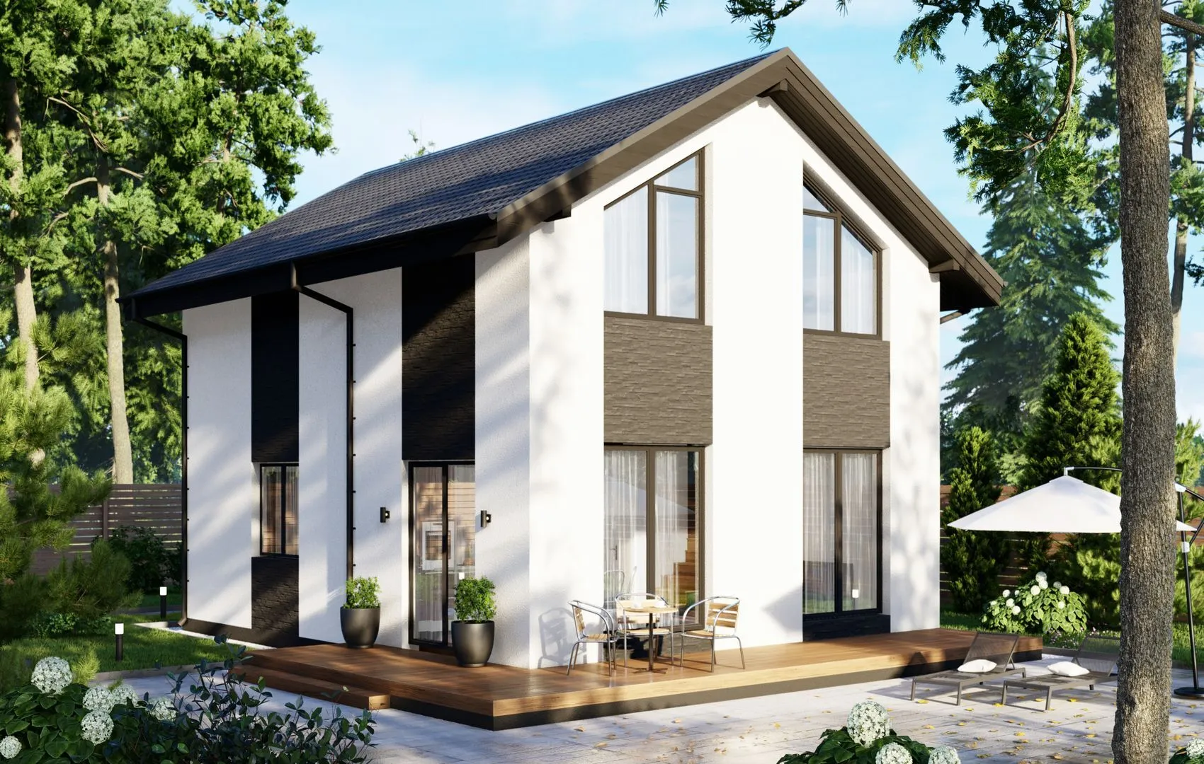 Двухэтажный каменный дом 