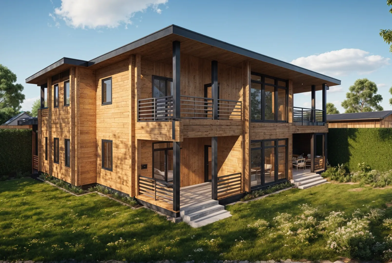 Загородный дом из клееного бруса 