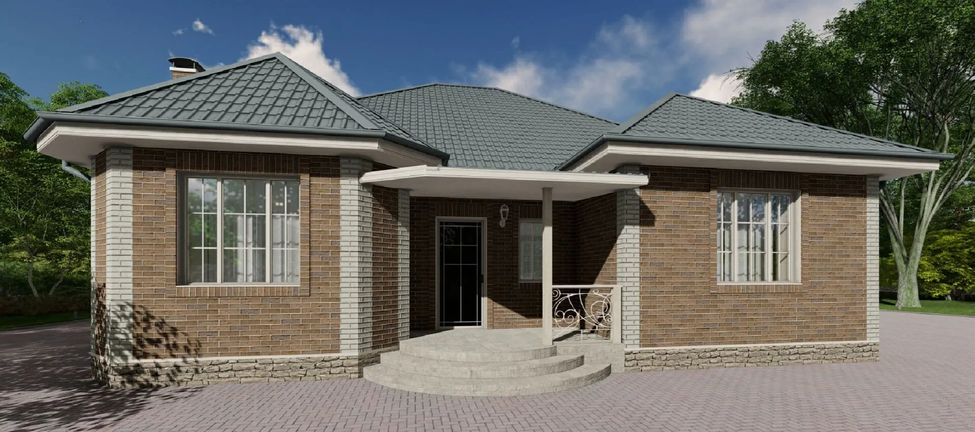 Одноэтажный дом «Семейный» расширенный