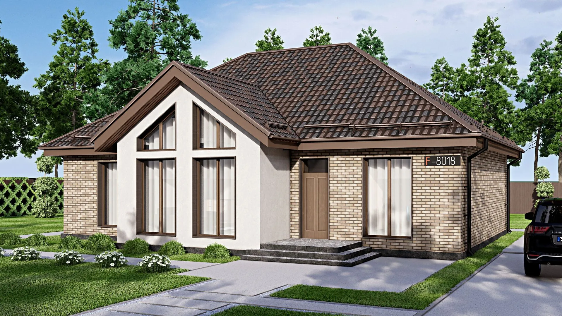 Одноэтажный дом F-8018