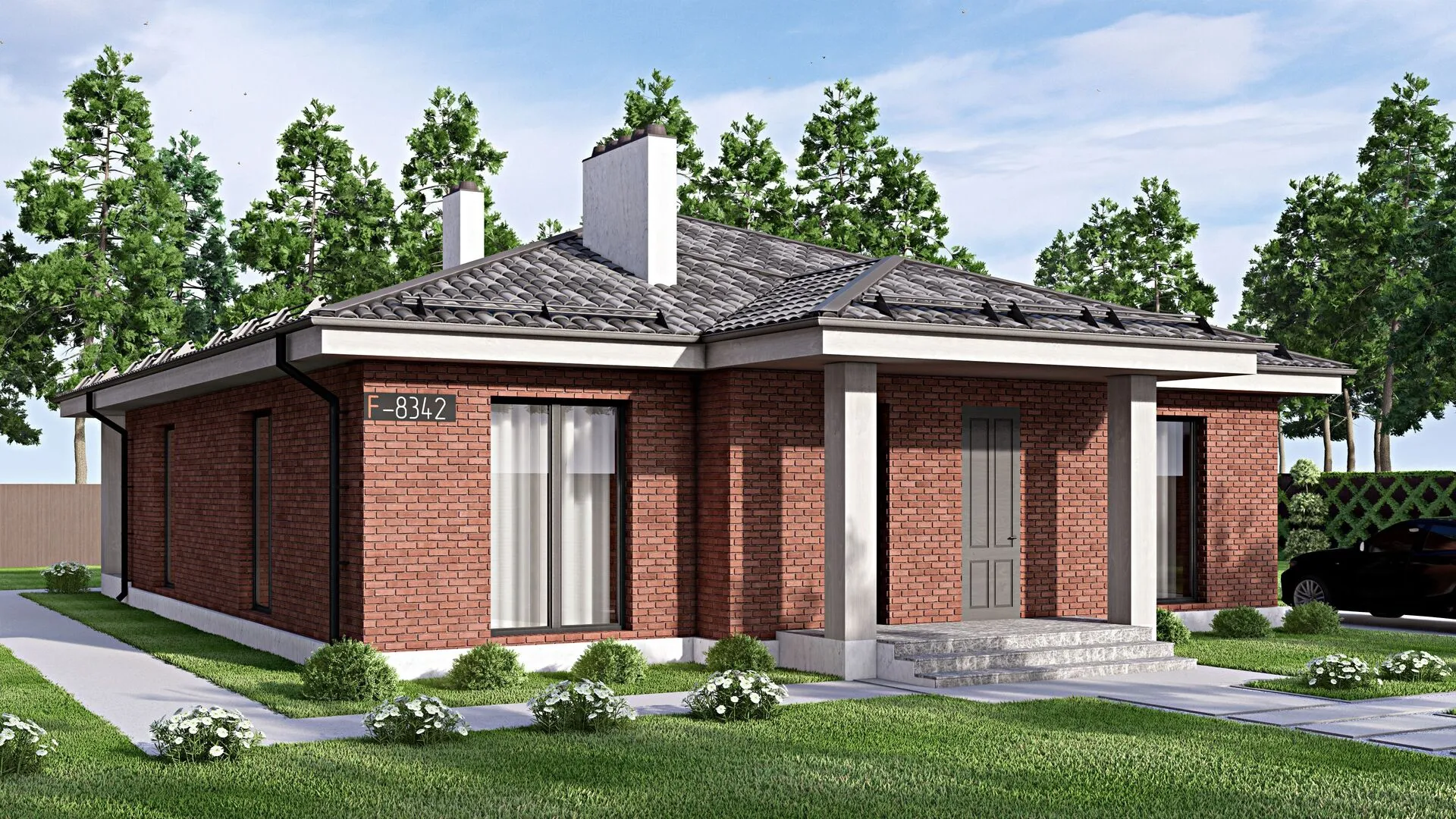 Одноэтажный дом Fixplans-8342