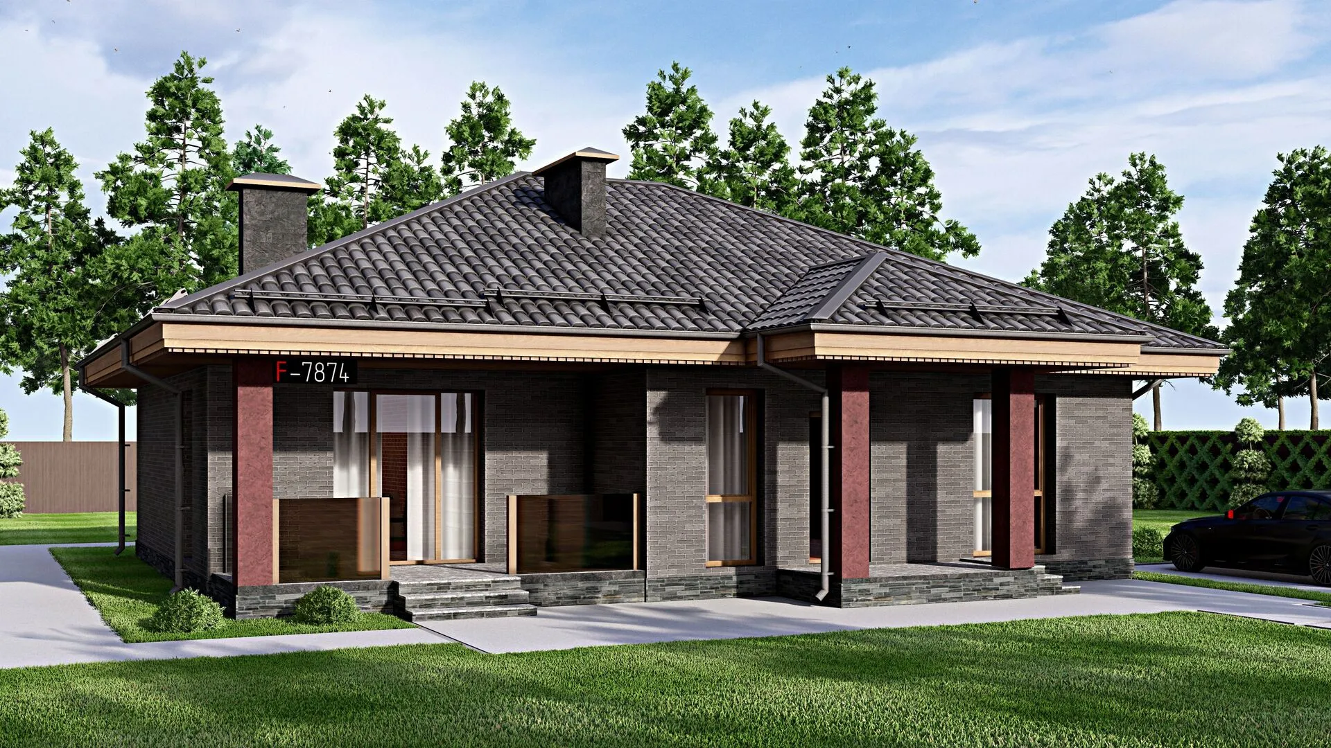 Одноэтажный дом Fixplans-7874