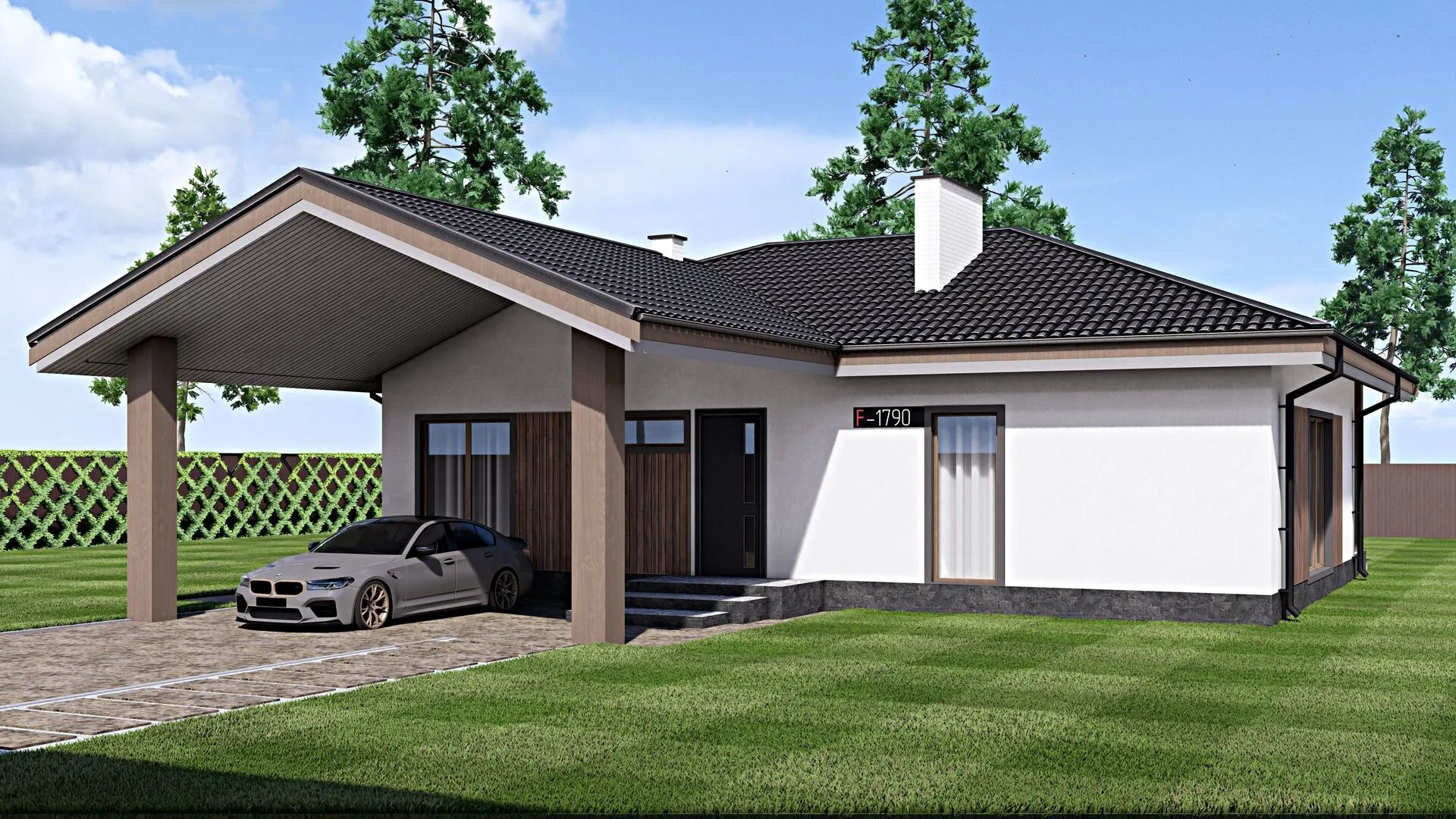 Одноэтажный дом Fixplans - 1790