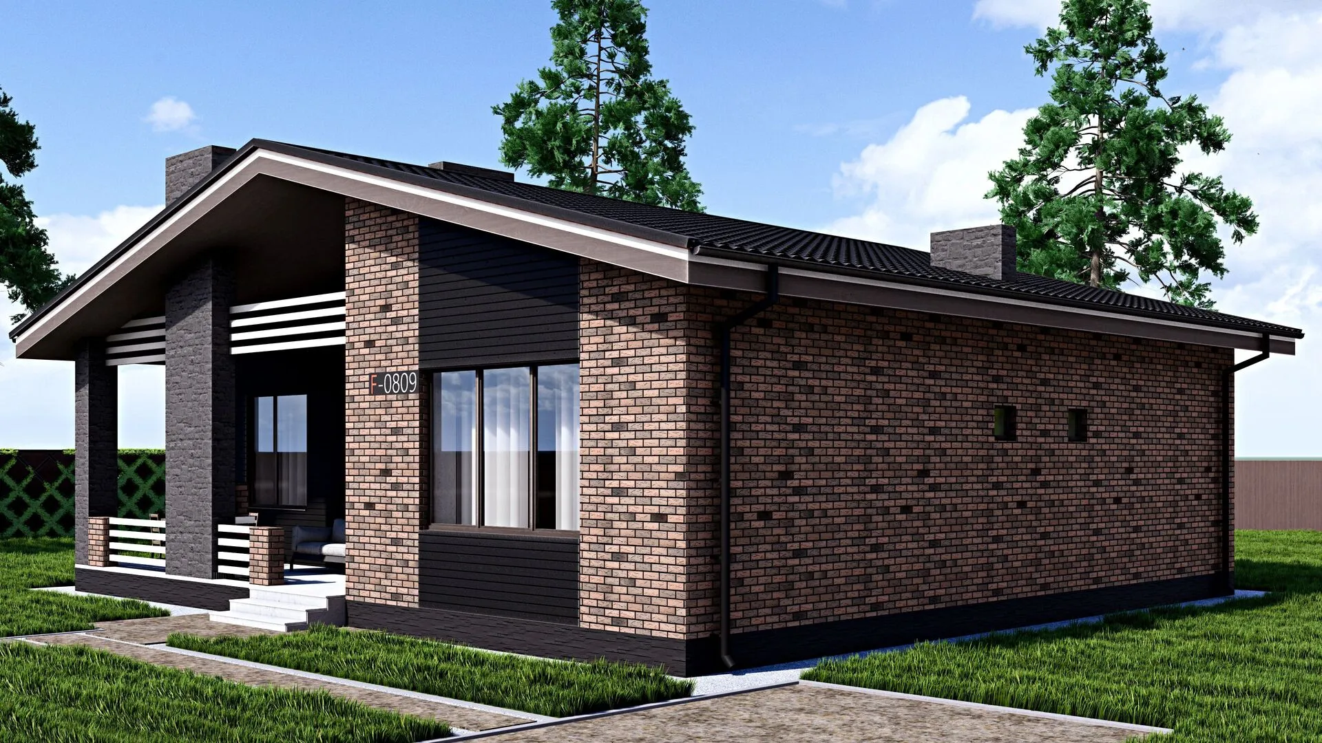 Одноэтажный дом Fixplans - 0809