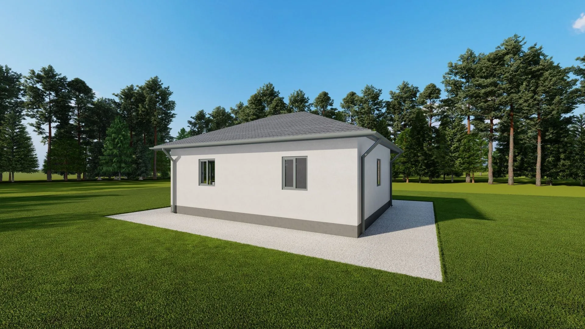 Небольшой одноэтажный дом из арболита